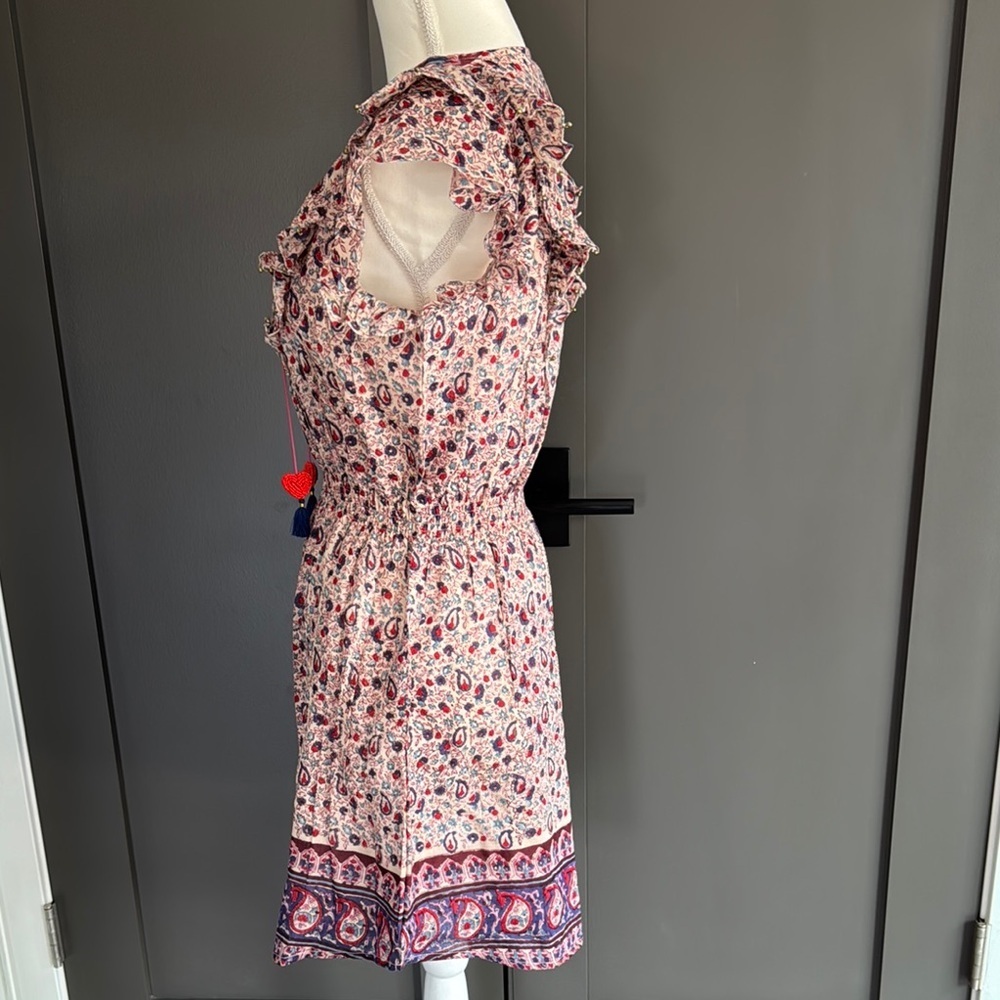 BELL Bunny & Babe Meadow Mini Navy Red Paisley Dress Size S - Picture 7 of 14